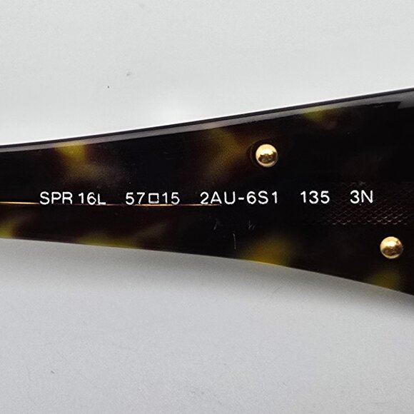 Prada SPR 16L 2AU-6S1 Triangle Logo Plate Tortoise Frame Brown Lens Sunglasses - Picture 8 of 16